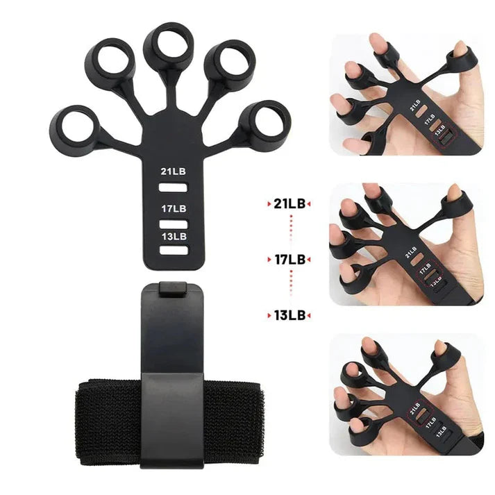Silicone Hand Griper Finger Exerciser Strengthener Stretcher