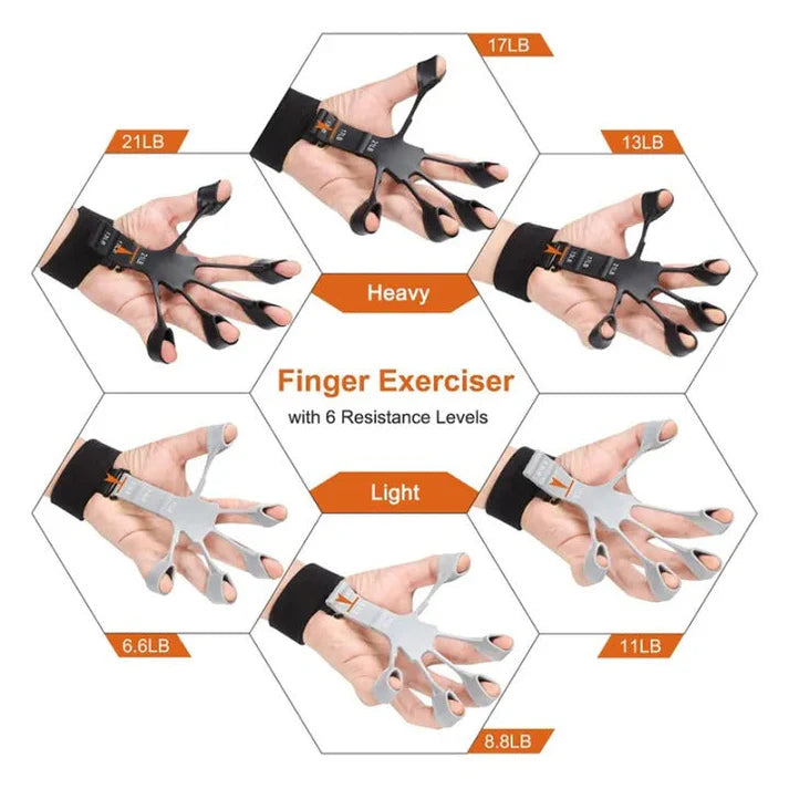 Silicone Hand Griper Finger Exerciser Strengthener Stretcher