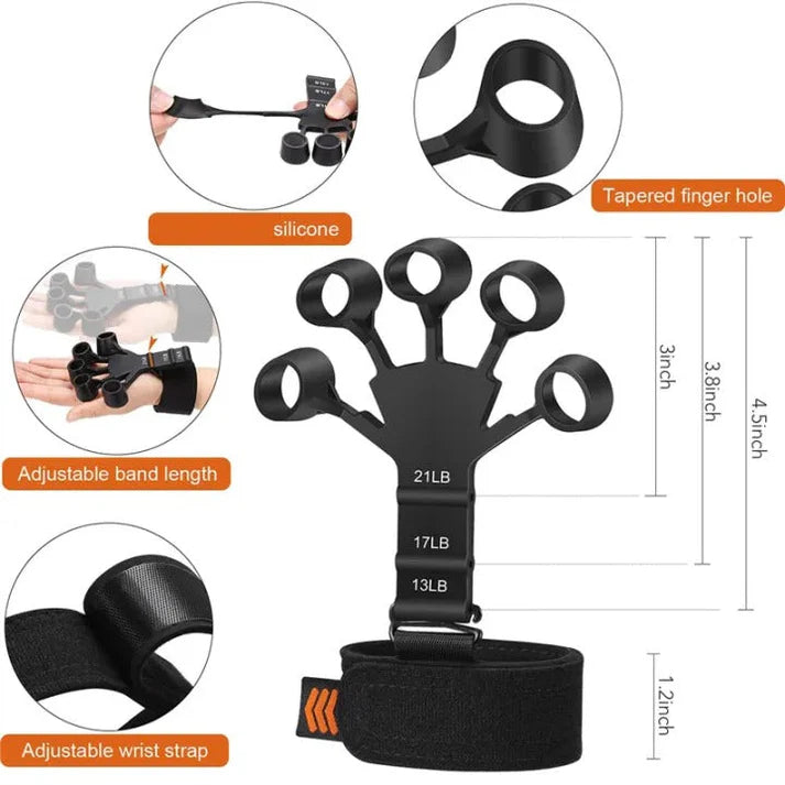 Silicone Hand Griper Finger Exerciser Strengthener Stretcher
